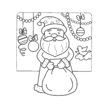 Père Noël avec des cadeaux à la fête