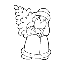 Coloration Père Noël Claus avec un sapin de Noël