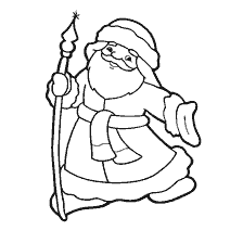 Dessin du Père Noël avec un personnel magique