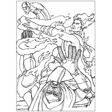 coloring page: Coloring Fantastic Four with Fire