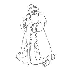 Coloration Père Noël Claus avec un écureuil