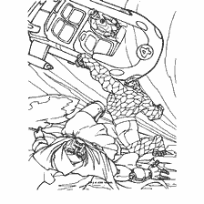 coloring page: The Fantastic Four in Battle