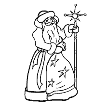 Coloration Père Noël Claus avec un sac