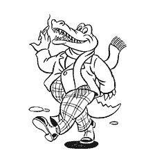 Crocodile in Clothes with Cigarette