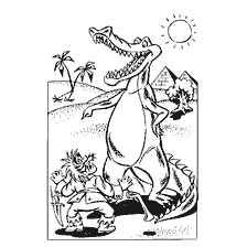 Illustration from the fairy tale of Korney Chukovsky “Crocodile and Barmalei”