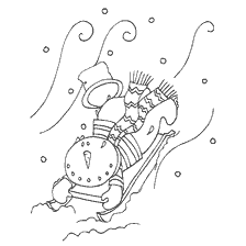 Sneeuman rol van die glybaan af