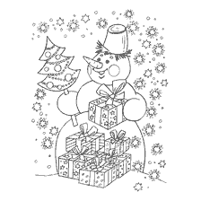 Holding gifts and a Christmas tree