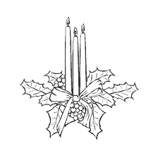 Kerstkaarsen kleuren met feestelijke bessen en bladeren