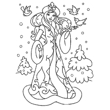 Snow Maiden in die winterwoud