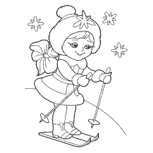 Snow Maiden sci, sorrisi e detiene pali di sci