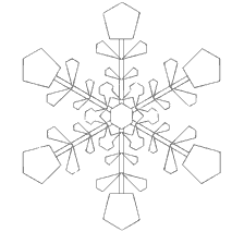 Kleurende sneeuwvlokken met geometrische vormen