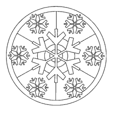 Sneeuwvlokken kleuren in glas-in-loodstijl
