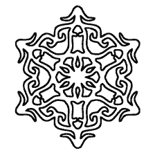 Mooie ornament in de vorm van een sneeuwvlok voor het kleuren