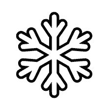 Foto van een eenvoudige sneeuwvlok voor kleuren