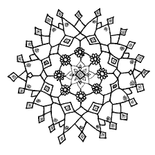 Sneeuwvlok tekening met bloemen patronen