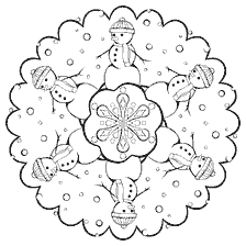 Kleuren met de afbeelding van sneeuwvlokken en sneeuwvlokken