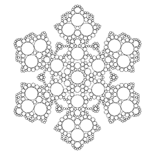 Teken een fractal sneeuwvlok voor kleuren