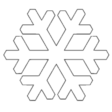 De omtrek van een klassieke sneeuwvlok voor kleuren