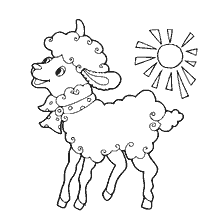 Een schaap tekenen met een boog en zon