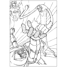 coloring page: Fantastic Four, Characters Fight