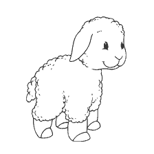 Een klein schaap met wollen vacht kleuren.