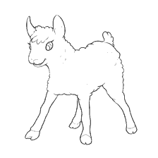Tekening van een klein schaap voor het kleuren