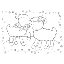 Kleuren met elegante schapen en geiten