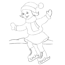 Colorer une fille patiner en hiver