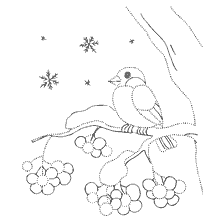 Couleur de neige sur la branche hivernale avec des baies et des flocons de neige