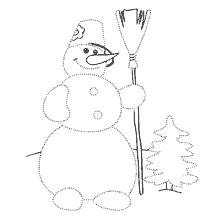 The snowman in the winter coloring