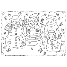 Coloring Winter The Snowmen Family
