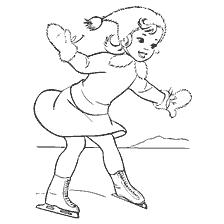 Colorer une fille patiner en hiver