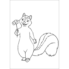 Skunk, karikatürden bir çiçekle Bratva