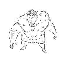 coloriage: Couleur Rouge de la famille des Croods