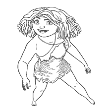 coloriage: Hyp de la famille Croods sous forme d'un livre de coloriage
