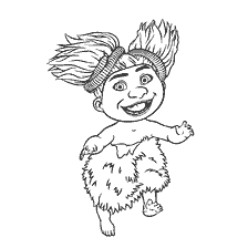 coloriage: Sandy de la famille Croods, livre de coloriage pour les enfants