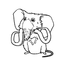 coloriage: Couleur de la souris, l'animal de compagnie de Sandy de la famille Croods