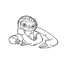 coloriage: Kushak est une jolie paresseuse de la bande dessinée de la famille Croods