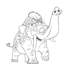 coloriage: Slonogiraffe du dessin animé La famille Croods, livre de coloriage