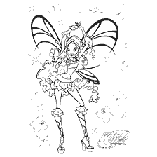 Layla de Winx avec ailes et fleurs