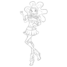 Layla du dessin animé Winx Club en coloriage