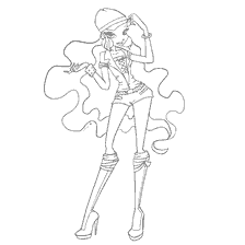 Coloration Layla Magiciens dans le style de l'animation