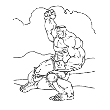 Kolorowanie Hulk, potężny Hulk w pozycji walki