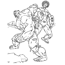 Kolorowanie Hulk i złoczyńca
