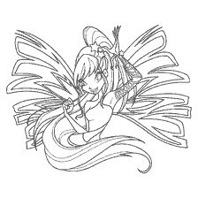 Kolorowanie bajki Stella z Winx Club w stylu Sirenix