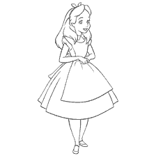coloriage: Coloriage fille Alice au pays des merveilles