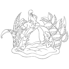 coloriage: Alice et la chenille au pays des merveilles