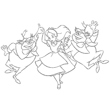 coloriage: Alice au pays des merveilles avec Trulyale et Trailale