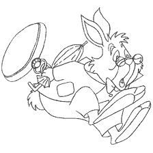 coloriage: Colorer le lapin blanc d'Alice au pays des merveilles