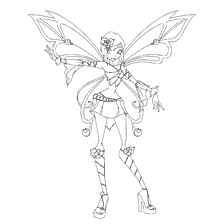 Caractère de coloration Tekna de Winx avec les gros papillons